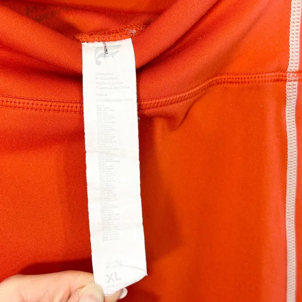 Fabletics Motion365 XL Leggings Full Length High‎ Waisted Reflective Orange 1275 - Image 8