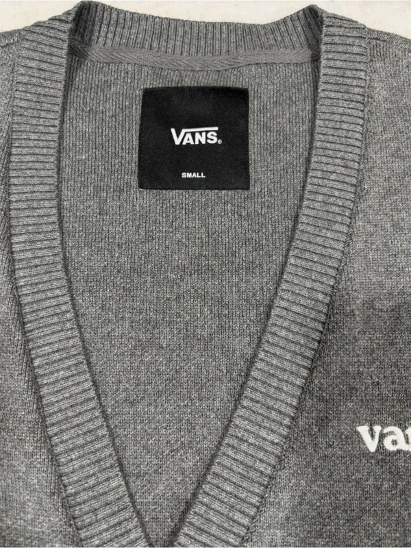 Vans Cardigan Unisex Sz Small Dark Gray Button Down - Image 7