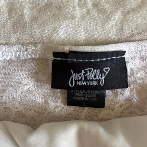 Hot Topic Bandeau Lace Top Asymmetric Hem White Whimsygoth Fairy Large - Image 5