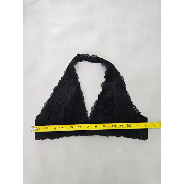 Free Press Black Whimsy Romantic Boudoir Bridal Cottage Lingerie Lace Bralette L - Image 8