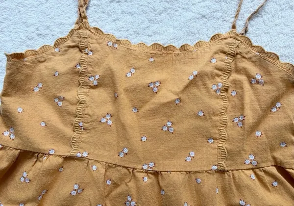 Aeropostale Floral Mini Dress - Mustard Yellow Tiered Babydoll Boho Sundress - Image 6