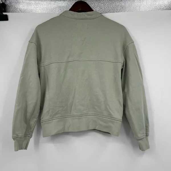 Everlane sage green The Organic Cotton Varsity Cardigan sweater front button XS - Image 7
