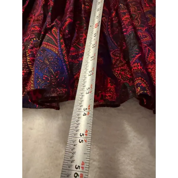 S.L. Fashions Vintage Red Paisley Midi Dress Womens 14T Rayon Pockets USA Made - Image 3
