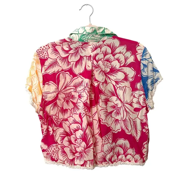 FARM RIO‎ Tropical Chita Floral Button Down Shirt Medium - Image 3