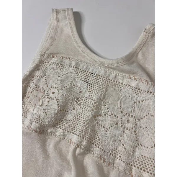 Free People Ivory Crochet Lace Tank Top Sleeveless Boho Size Small NWT - Image 9