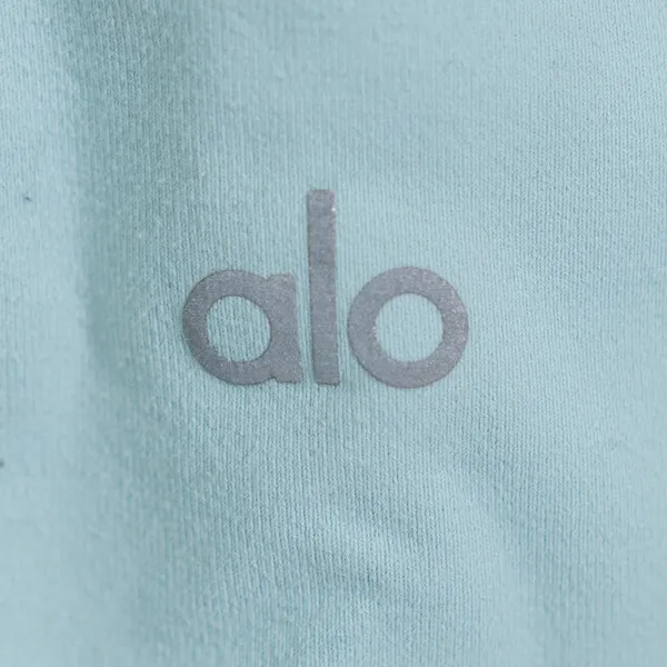 Alo Yoga Women's Cotton Blend High Rise Athletic Work Out Crop Leggings Blue S - Image 2
