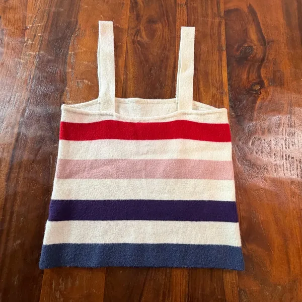 Moon & Madison Womens Striped Knit Tank Top Multicolor Square Neck Medium - Image 2
