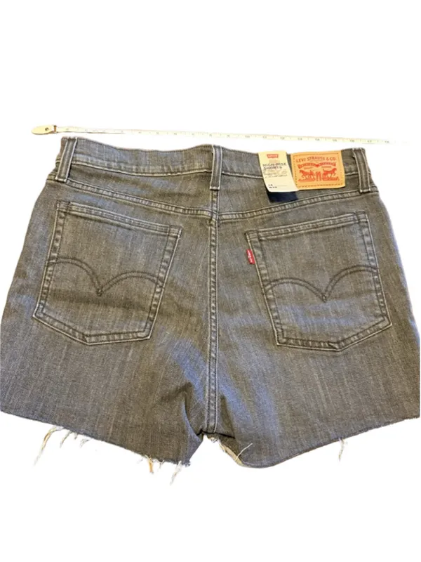 Levi's High-Rise Jean Shorts Size 32 Hit the Road Blk NWT - Image 6