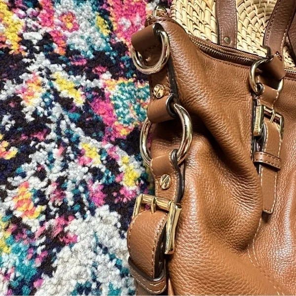 Michael Kors Leather Double Handle Zip Top Purse - Image 3