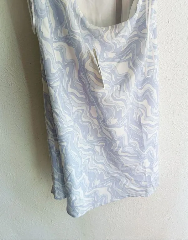 Abercrombie & Fitch Swirl Halter Mini Dress NWT Blue Sz Large - Image 5