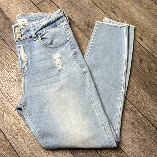KanCan Light Wash Distressed Ankle Jeans Blue Size undefined - Image 3