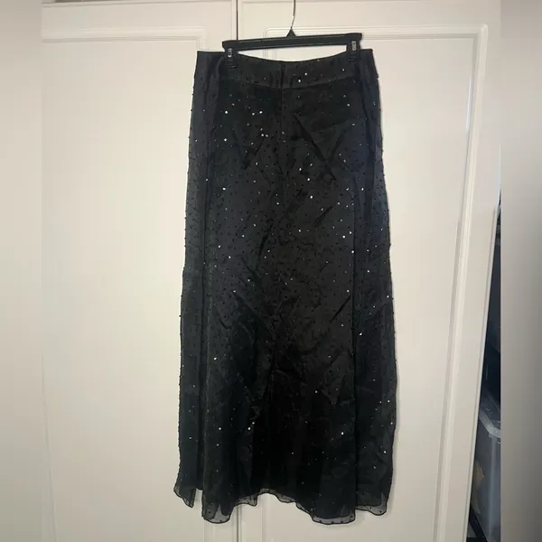 Tahari 100% Silk Beaded Maxi Skirt - Image 10