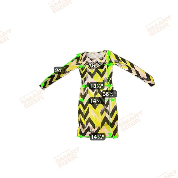 Gianni Bini Geometric‎ Dress, White, Black and Yellow Party Cocktail Bodycon Dress - Image 2