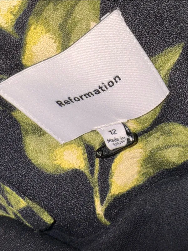 NEW Reformation Yale floral black maxi dress sz 12 - Image 4