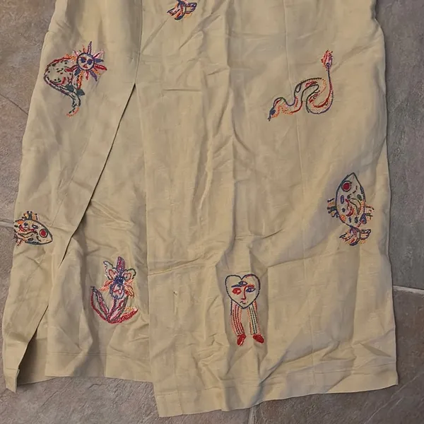 New with tags Farm Rio x Anthropologie embroidered linen dress XS - Image 7
