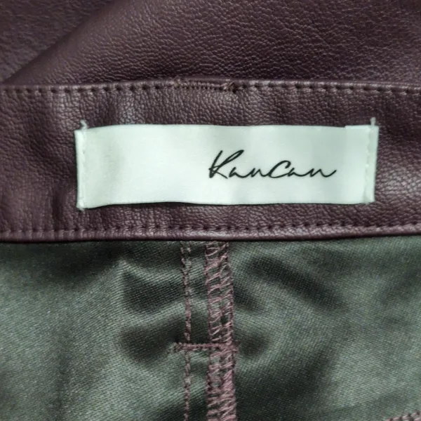 NWT KanCan Yoko Mid Rise Faux Leather Bootcut Pants Burgundy Flare Pants 9/28 - Image 6