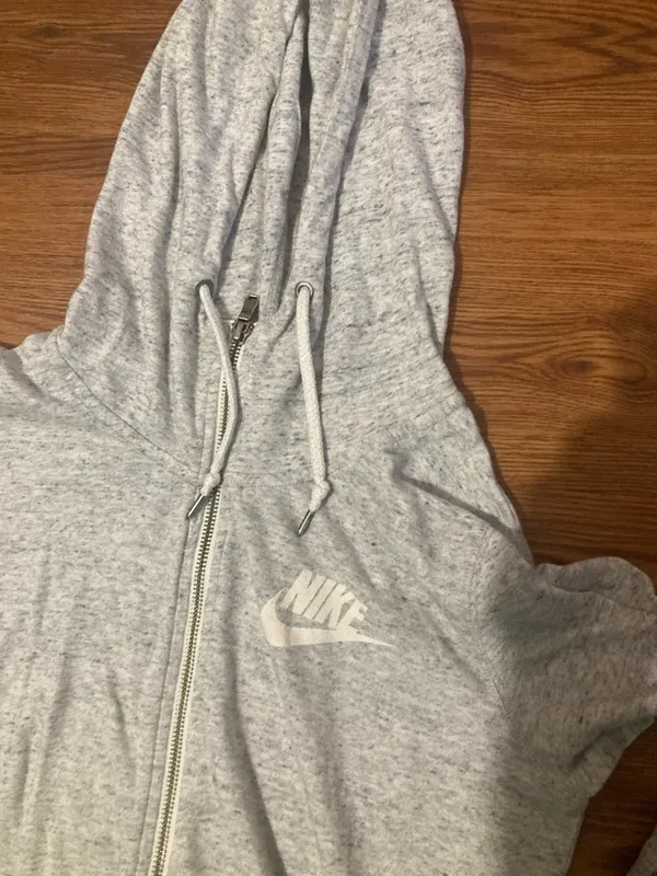 Nike Heather Gray Full-Zip Hooded Sweatshirt - Image 2