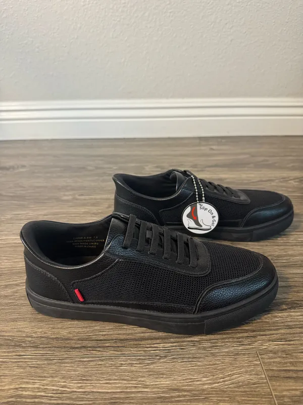 MUNY by Marc Joseph Black Leather Mesh Slip-On Sneakers Size 7.5 - Image 8