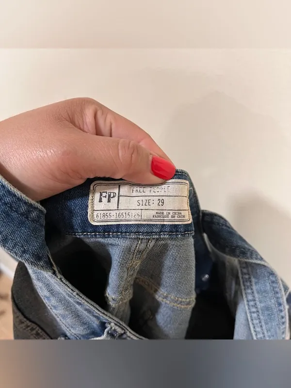 Free People Overalls Blue Jean Denim Bib One Piece Straight Leg Size 29 Overalls - Image 9