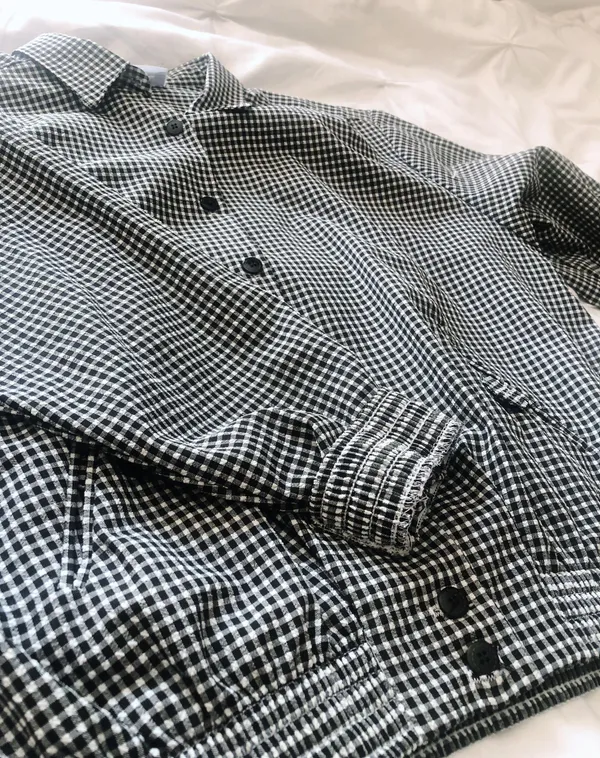 Vintage bomber gingham jacket Multiple Size 14 - Image 2