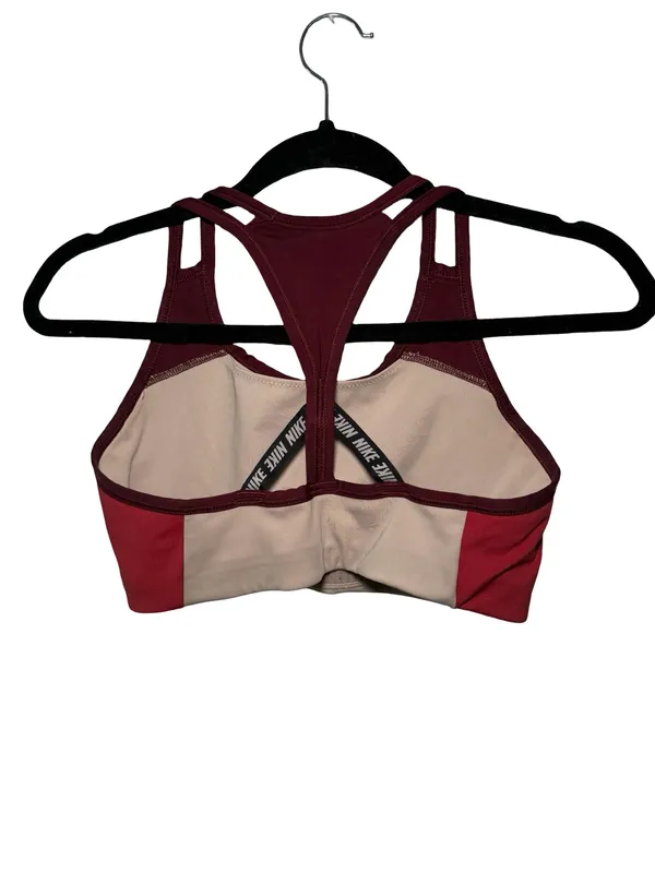 Nike Women's Dri-FIT Sports Bra - Pink Burgundy Racerback Swoosh - Image 3