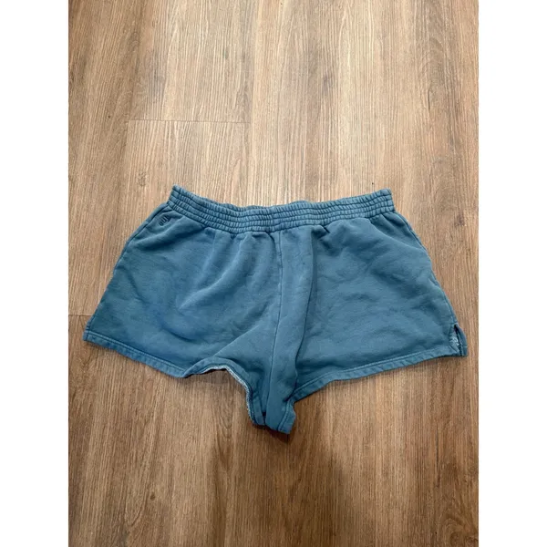 Tna sweatfleece Aritzia Women Blues‎ High Rise Sweat Shorts Side Slit Size xl - Image 3