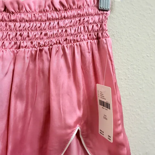 Anthropologie Pink Rose‎ Satin Smocked Waist Shortie Shorts Size XXS NWT - Image 13