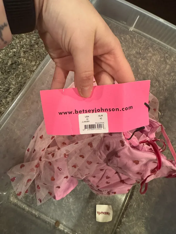 Betsey Johnson Pink Heart Tulle Midi Dress NWT – Romantic Tiered Sweetheart Style - Image 7