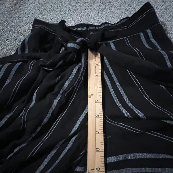 Japna‎ Wide Leg Pants Women Small Black Striped Split Leg Palazzo Harem Pants - Image 6