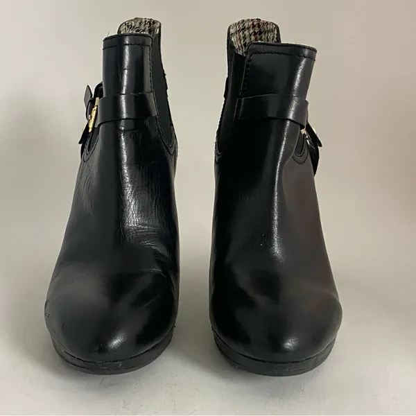 Tommy Hilfiger High Heels Boots Women’s size 9.5 Black Leather Buckle‎ - Image 3