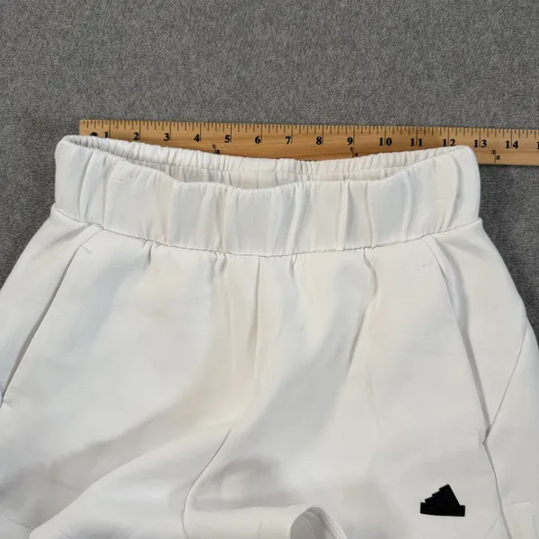 Adidas Women's Small Z.N.E. AEROREADY White Knit Shorts Elastic Waist Pockets - Image 4