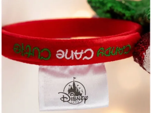 Disney Red Sequin Ears Headband with Green Bow and White & Red Peppermint Ears - Image 4