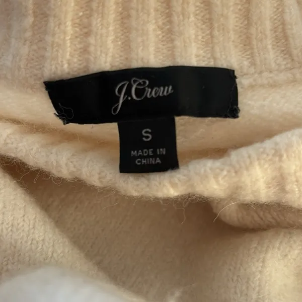 J. Crew Crewneck Sweater Sz S Super Soft Oversized Pullover Wool Alpaca Cream - Image 5
