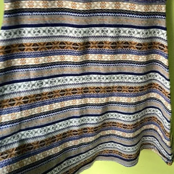 Free People Mini Sweater Dress Gray Fair Isle Nordic Tunic Wool Blend Sz Medium - Image 7
