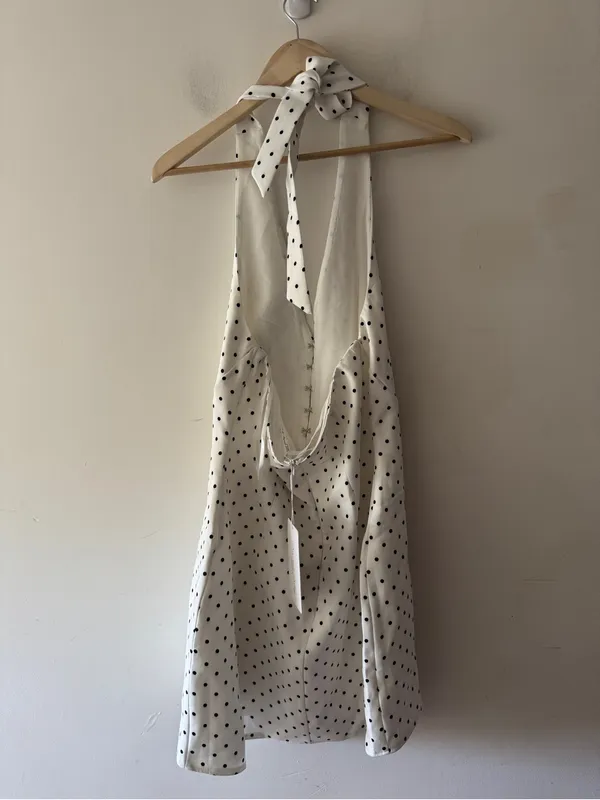One and Only Collective NEW! Polka Dot Halter Style Mini Dress - Image 6