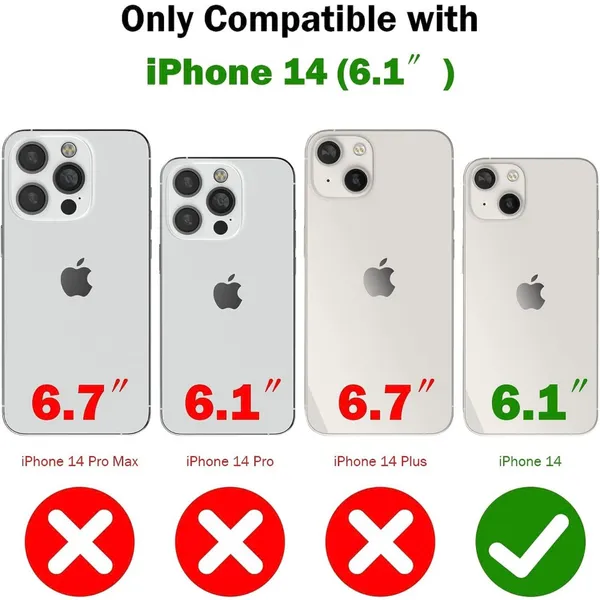 For iPhone 14 ONLY Glitter Clear Phone Case White - Image 3