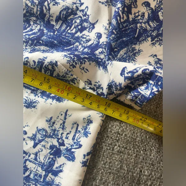 New Missguided White Dress with Blue Toile Print | Size Medium - Image 8