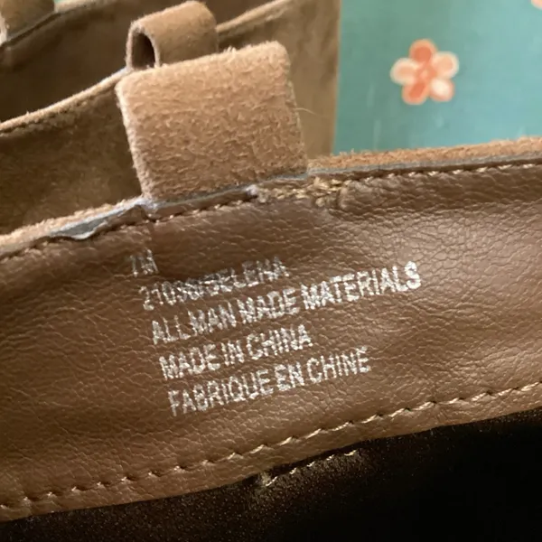 London Rag Faux Suede Brown Boots With Threaded‎ Design On Side - Image 5