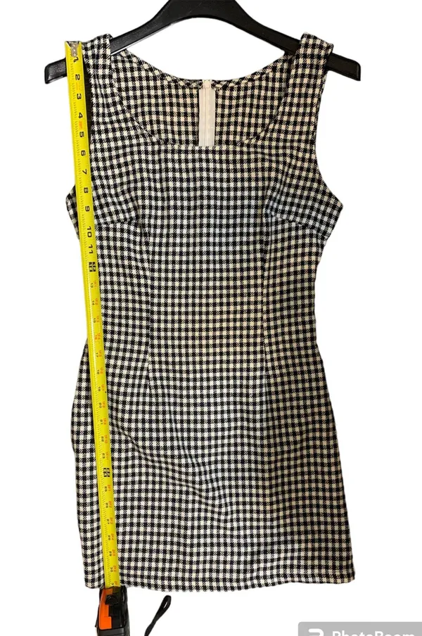 SheIn • Gingham Retro Black & White Mini Summer Dress - Image 6