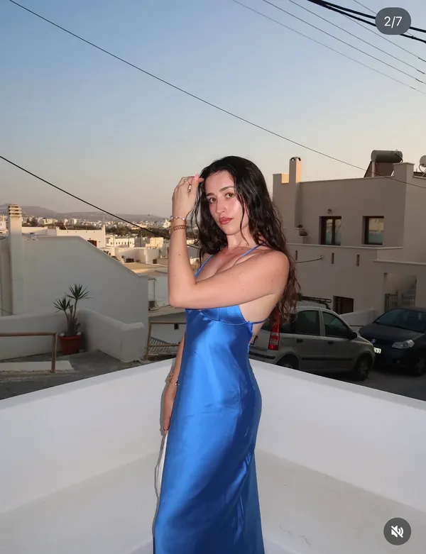 Zara maxi long satin slip blue strappy royal bodycon gown dress evening wedding - Image 4