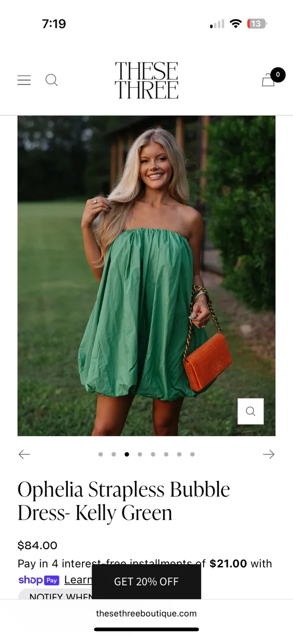 Kelly Green Bubble Dress These Three Boutique - Image 2