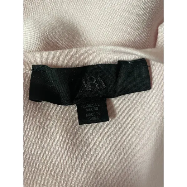 Zara Light Pink Square Neckline Tie Back Top Size L (See Description) - Image 4