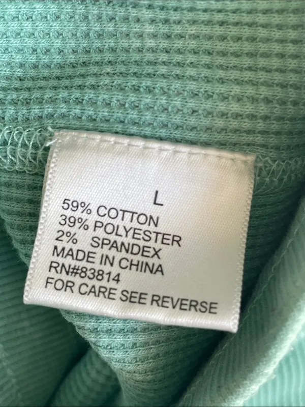 Sundry Waffle Knit Wide Leg Pants - Washed Mint Green - Image 4
