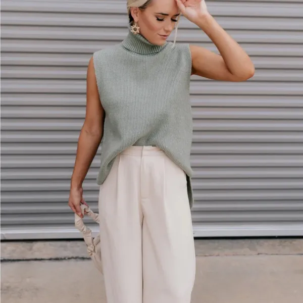 Lizard Thicket Sage Green Turtleneck Sweater - Image 5