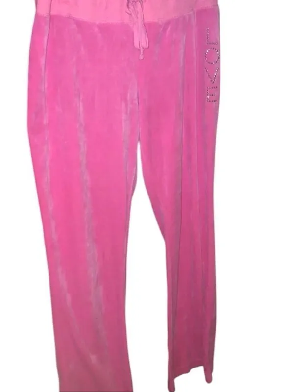 Hard Candy Hot Pink Velour Pants - Image 3