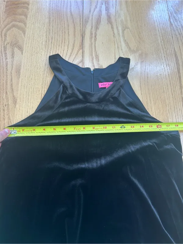 Betsey Johnson Black Velvet Halter Swing Dress Womens Size 10 Cocktail Party LBD - Image 6