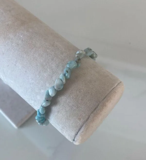 Light Blue Beaded Adjustable Bracelet - Image 2