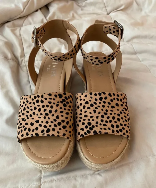 Leopard cheetah print espadrille platform sandals - Image 2