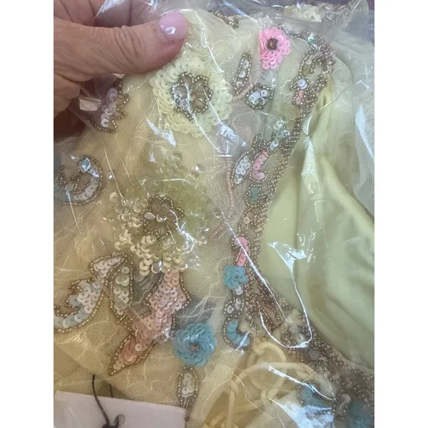 Sherri Hill 53553 Light Yellow Multi Beaded Two Piece Gown Size 2 NWT - Image 4