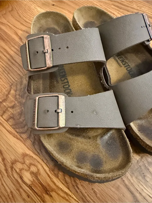 BIRKENSTOCK Arizona Brown Leather Two Strap Sandals Size 39 - Image 2